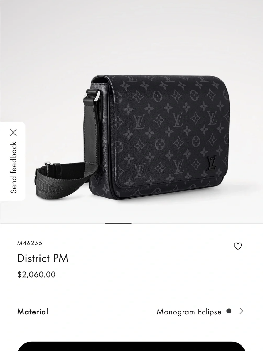 Louis Vuitton Gray and Black Monogram Messenger Bag